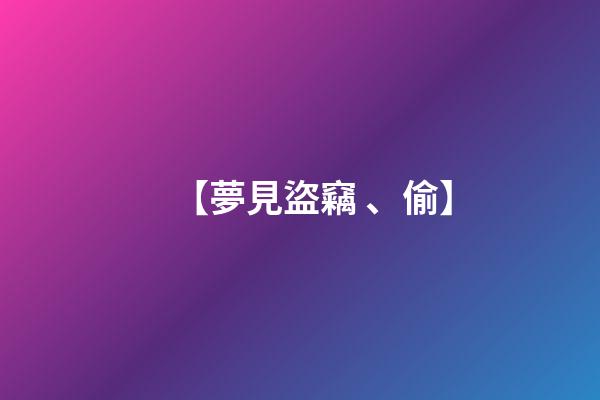 【夢見盜竊、偷】